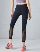 Sexy mesh splicing sports yoga pants female gym running skin -friendly nude fitness pants