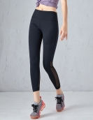 Sexy mesh splicing sports yoga pants female gym running skin -friendly nude fitness pants