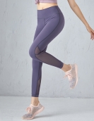 Sexy mesh splicing sports yoga pants female gym running skin -friendly nude fitness pants