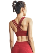 Yoga clothing cross -beautiful backless steel rim sports chest shock -proof underwear yoga vest top