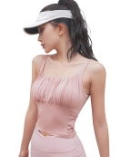 Yoga vest female breathable speed dry wrinkle stitching sports small vest with chest pad