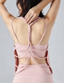 Beautiful backless sexy fast dry fitness vest female outdoor sports nude cross -hollow yoga clothing