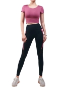 Spring and summer contrasting sports yoga set beauty back shock absorption sports high -waist peach pants two -piece set