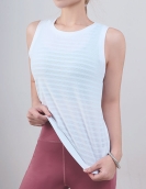 Spring and summer quick -drying loose sports yoga vest female pure color hollow fitness top sleeveless sports shirt