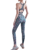 Spring and summer sports fitness printed yoga clothing sexy beauty back high waist speed dry peach pants yoga set