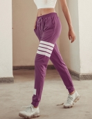 Yoga pants female striped loose sports pants female running fitness casual pants women's lace -foot pants female