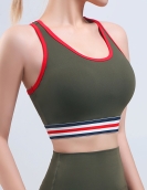 Spring and summer contrasting sporty yoga creampieces, gathered shock absorption breathable sports underwear