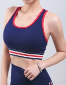 Spring and summer contrasting sporty yoga creampieces, gathered shock absorption breathable sports underwear