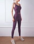 Spring and summer yoga fitness set women sexy backproof vest, peaches, hip trousers, two -piece female