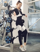 Yoga fitness suit female tight -fitting pants and pants two -piece running sports casual suit female