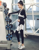 Yoga fitness suit female tight -fitting pants and pants two -piece running sports casual suit female