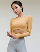 Spring and summer long -sleeved dry clothes yoga clothing women's casual women's sports shirt running fitness sweater female