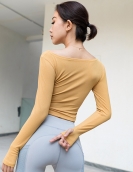 Spring and summer long -sleeved dry clothes yoga clothing women's casual women's sports shirt running fitness sweater female