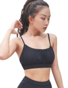 Spring and summer sports underwear women's fashion wrinkles fitness vest, gathered with chest mats yoga vest