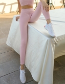 Spring and summer nude high -waist hip -hip fitness yoga pants female fast -drying high bounce peach hip sports tight pants