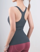 Spring and summer new sexy backbone stripe yoga shirt with chest pads, dry breathable exercise fitness vest