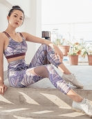 Printed seamless yoga pants high waist hip -lifting ladies fitness pants running fitness yoga trousers