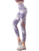 Printed seamless yoga pants high waist hip -lifting ladies fitness pants running fitness yoga trousers