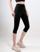 Spring and summer yoga fitness cropped pants female high waist slim running sports pants sexy peach hip pants