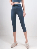 Spring and summer yoga fitness cropped pants female high waist slim running sports pants sexy peach hip pants