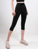 Spring and summer yoga fitness cropped pants female high waist slim running sports pants sexy peach hip pants