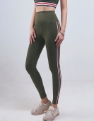 Spring and summer sports fitness stripe yoga pants female high waist peaches raised buttocks and bodybuilding pants high bomb -breathable tight pants