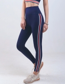 Spring and summer sports fitness stripe yoga pants female high waist peaches raised buttocks and bodybuilding pants high bomb -breathable tight pants