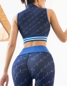 Yoga clothing women's set of spring and summer fitness set Speed ​​dry bras high waist high -waist yoga pants two -piece suit