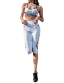 Sports set Female slimming thin yoga set gathered sports chest speed dry printing penta pants