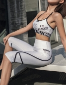 Sports set Female slimming thin yoga set gathered sports chest speed dry printing penta pants