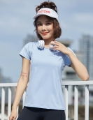 Autumn and winter loose version of sports, fitness yoga shirt, female fast dry skin round neck, breathable sports short sleeves