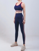 Spring and summer sports fitness yoga service female shock reduction gathers high waist peach pants two -piece suit