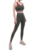 Spring and summer sports fitness yoga service female shock reduction gathers high waist peach pants two -piece suit