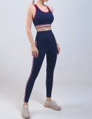 Spring and summer sports fitness yoga service female shock reduction gathers high waist peach pants two -piece suit