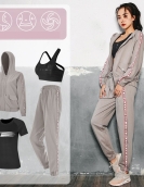 Yoga clothing female long sleeve suit autumn and winter casual sports pants fast dry top four sets of yoga suits