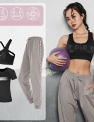 Yoga clothing female long sleeve suit autumn and winter casual sports pants fast dry top four sets of yoga suits