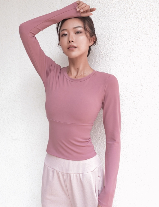 Yoga clothing female running dry fitness clothes long -sleeved girl spring and summer sports shirt gym yoga top