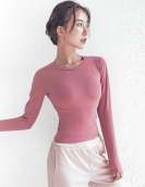 Yoga clothing female running dry fitness clothes long -sleeved girl spring and summer sports shirt gym yoga top