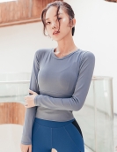 Yoga clothing female running dry fitness clothes long -sleeved girl spring and summer sports shirt gym yoga top