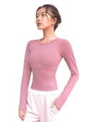 Yoga clothing female running dry fitness clothes long -sleeved girl spring and summer sports shirt gym yoga top