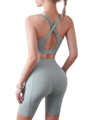 Spring and summer sports yoga set female beautiful back, hip -to -hand running and fitness yoga clothing two -piece suit