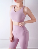 Spring and summer sports yoga set female beautiful back, hip -to -hand running and fitness yoga clothing two -piece suit