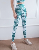 Spring and summer new printed color yoga trousers sports fitness high waist hip pants to repair peach health pants