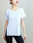 Spring and summer yoga top women's lower sloping fashion fitness short -sleeved breathable fast drying sports shows thin top