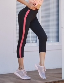 Spring and summer brocade naked yoga pants female contrasting high waist peach peach lifting hip high bomb sports cropped pants