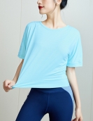 Yoga clothing female spring and summer fitness top hollow sexy yoga short -sleeved running training breathable top