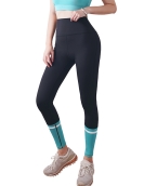 Spring and summer fashion contrasting sports yoga pants female personality stitching model fitness running peach pants pants lifted hip pants