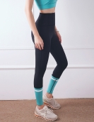 Spring and summer fashion contrasting sports yoga pants female personality stitching model fitness running peach pants pants lifted hip pants