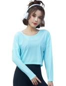 Sexy hollow back fitness yoga top female fast dry breathable and loose sports long sleeves